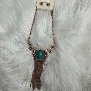 Mia Collection boho necklace and stud earrings set